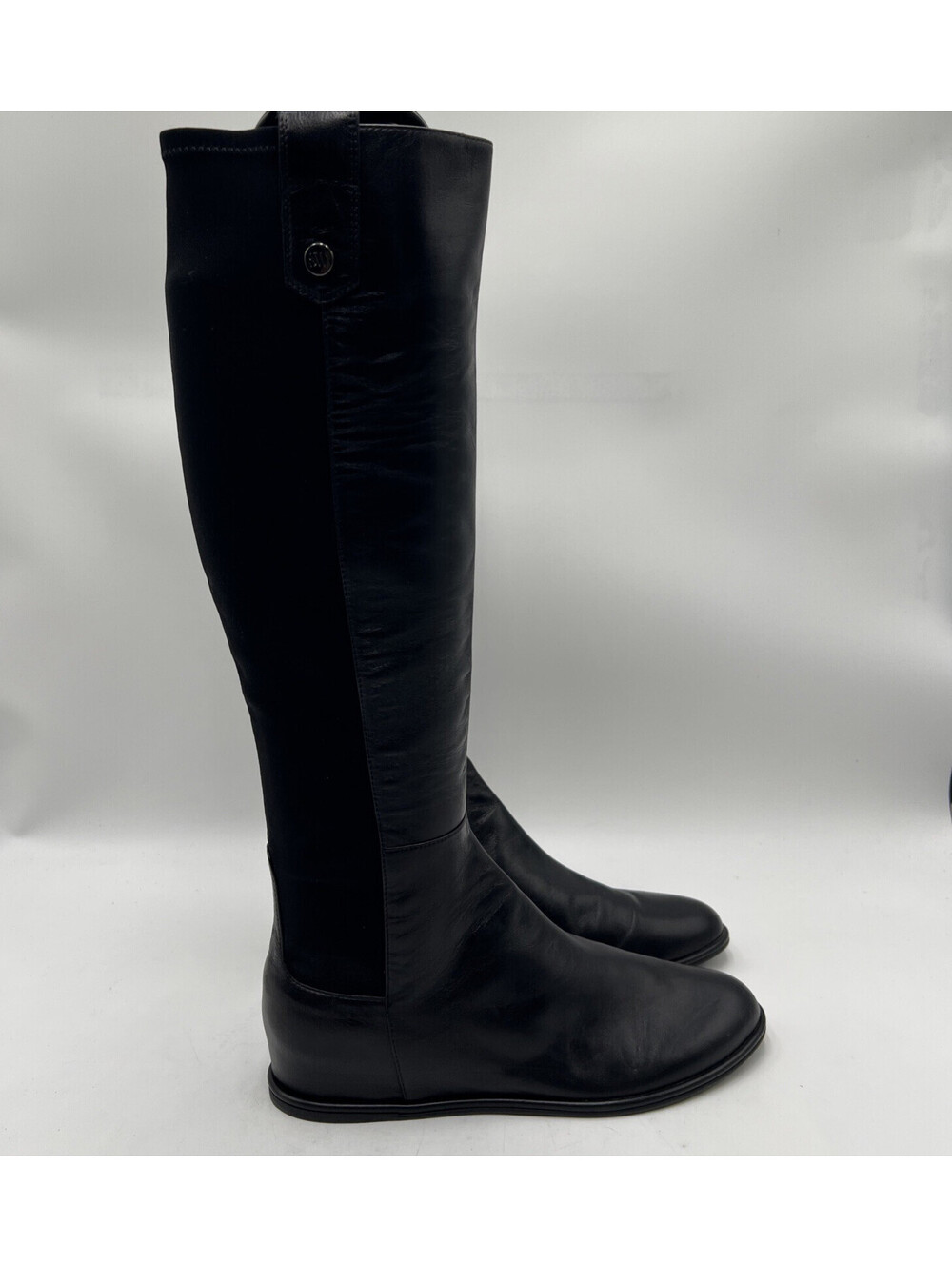 Women’s Stuart Weitzman Hidden Wedges Black Leather Boots Size 8